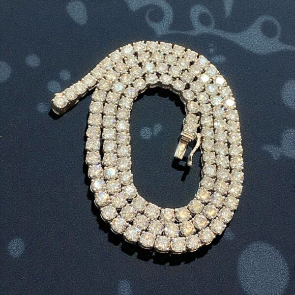 Classy 30 Cts F/VS1 Round Brilliant Cut Diamonds Unisex Tennis Necklace 14K Gold