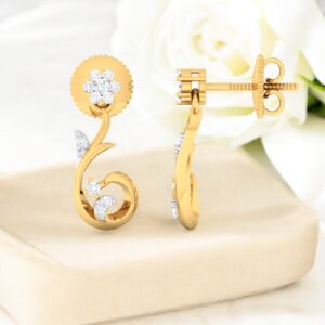 Stunning 0.60 Cts F/VS1 Round Brilliant Diamonds Stud Earrings 14K Yellow Gold
