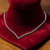 Pave 5.10 Cts Round Brilliant F/VS1 Diamonds Eternity Tennis Necklace 14K Gold