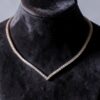 Pave 5.10 Cts Round Brilliant F/VS1 Diamonds Eternity Tennis Necklace 14K Gold