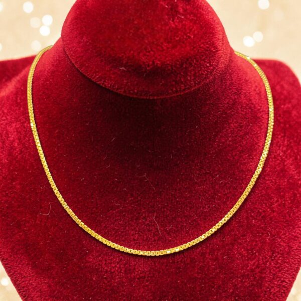 Stunning Dubai Unisex Box Chain Necklace In Hallmark 22Karat Yellow Gold
