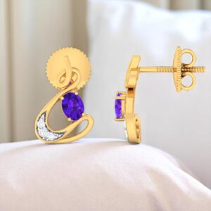Classy 0.28 Cts F/VS1 Round Brilliant Cut Diamonds Stud Earrings 14K Yellow Gold