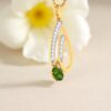 Exquisite 0.40 Cts F/VS1 Round Brilliant Cut Diamonds Necklace 14K Yellow Gold