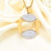 Elegant 0.80 Cts F/VS1 Round Brilliant Cut Diamonds Necklace In 14K Yellow Gold