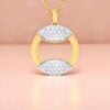 Elegant 0.80 Cts F/VS1 Round Brilliant Cut Diamonds Necklace In 14K Yellow Gold