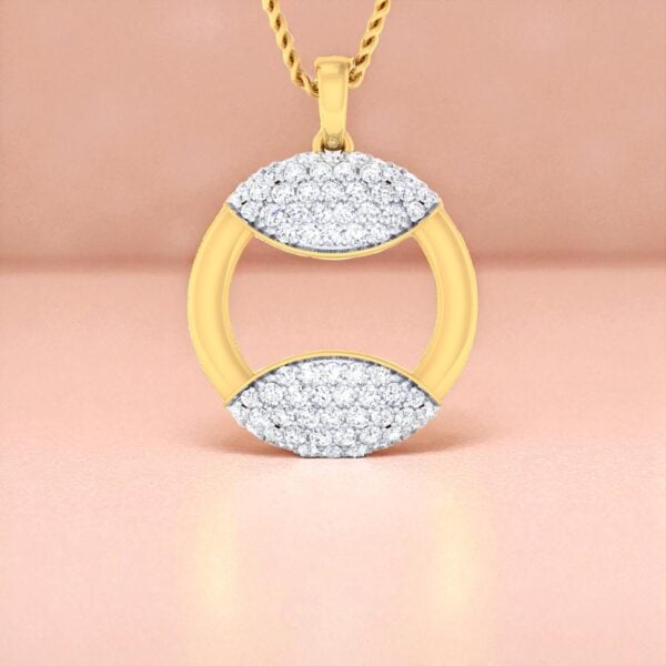 Elegant 0.80 Cts F/VS1 Round Brilliant Cut Diamonds Necklace In 14K Yellow Gold