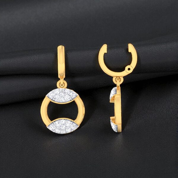 Exquisite 0.72 Cts F/VS1 Round Brilliant Cut Diamonds Dangle Earrings 14K Gold
