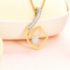 N-088 (10) Pave 1/2 Cts F/VS1 Round Brilliant Cut Natural Diamonds Necklace 14K Yellow Gold