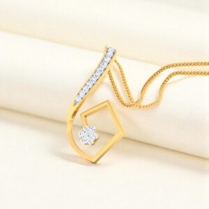 Pave 1/2 Cts F/VS1 Round Brilliant Cut Natural Diamonds Necklace 14K Yellow Gold