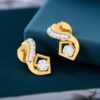 N-088-E (9) Classy 1/2 Cts Round Brilliant Cut F/VS1 Diamonds Stud Earrings 14K Yellow Gold
