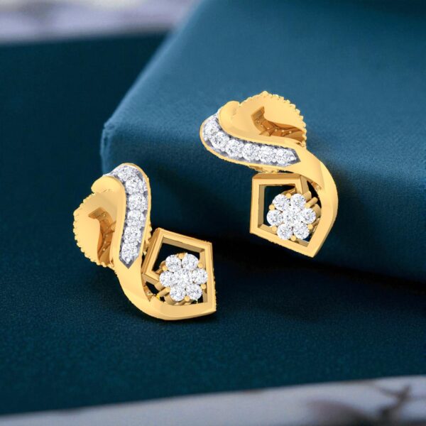 N-088-E (9) Classy 1/2 Cts Round Brilliant Cut F/VS1 Diamonds Stud Earrings 14K Yellow Gold