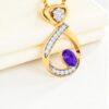 N-090 (9) Dazzling 0.44 Cts Round Brilliant Cut F/VS1 Diamonds Necklace in 14K Yellow Gold