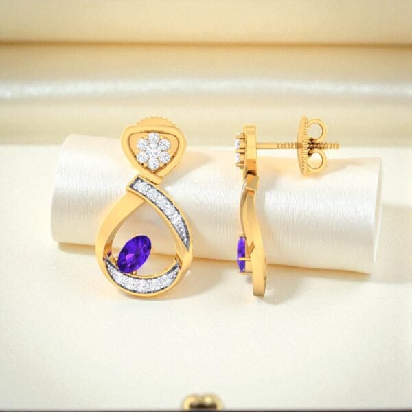Elegant 0.60 Carats F/VS1 Round Brilliant Cut Diamonds Stud Earrings In 14K Gold
