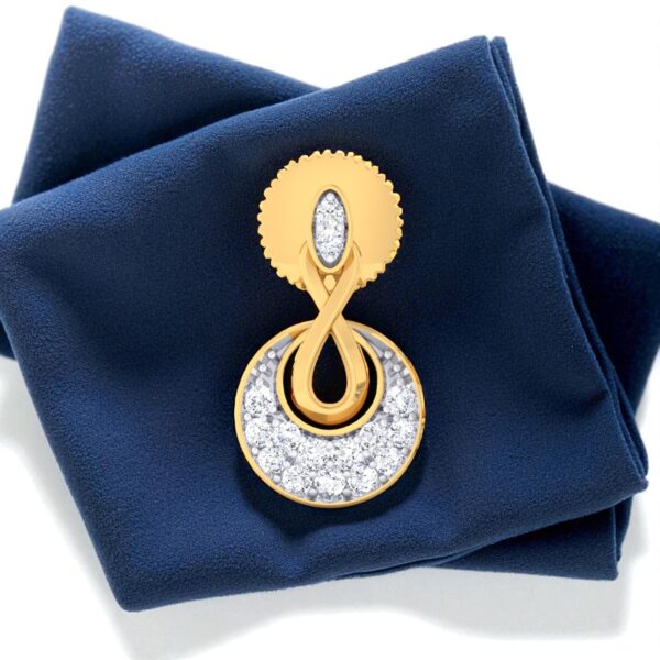 Pave 0.66 Cts F/VS1 Round Brilliant Cut Natural Diamonds Stud Earrings 14K Gold