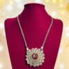 N-093 (19) Beautiful 6.86 Cts Round Brilliant Cut Diamonds Ruby Pendant Necklace 14K Gold