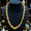 Classy Dubai Heavy Handmade Men's Link Chain Necklace In Fine 22K Yellow Gold