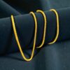 Exquisite Dubai Handmade Unisex Box Chain Necklace In Certified 22K Yellow Gold