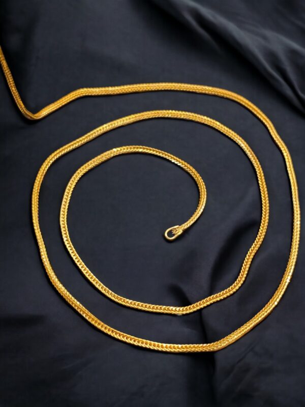 N-101 (14) Stylish Unisex Dubai Handmade Fox Chain Necklace In 916 Hallmark 22K Yellow Gold