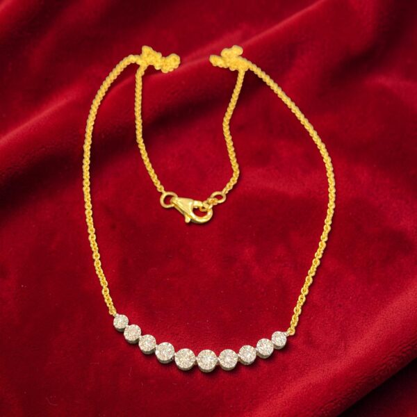 Stunning 0.50 Cts Round Brilliant F/VS1 Diamonds Ten-Stone Necklace In 18K Gold