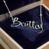 N-106 (10) Pave 1/2 Cts Round Brilliant F/VS1 Diamonds Unisex Custom Name Necklace 18K Gold