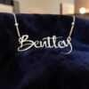 N-106 (12) Pave 1/2 Cts Round Brilliant F/VS1 Diamonds Unisex Custom Name Necklace 18K Gold