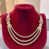 N-108 (23) 12.30 Cts Round Brilliant F/VS1 Diamonds Ruby 3-Strand Tennis Necklace 14KT Gold
