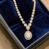 N-109 (25) Classy 5.47 Cts Round Brilliant F/VS1 Diamonds Australian Opal Necklace 14K Gold
