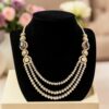 11.40 Cts Round Brilliant F/VS1 Diamonds Blue Sapphire Tennis Necklace 14KT Gold