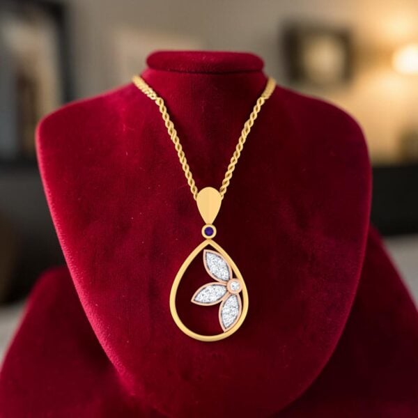 Beautiful 0.25 Carats Round Brilliant F/VS1 Diamonds Necklace In 14K Yellow Gold