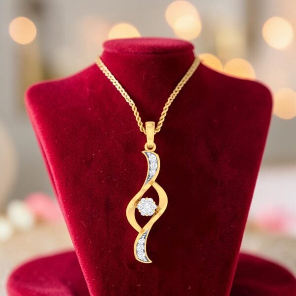 N-114 (7) Classy 0.30 Cts Round Brilliant F/VS1 Diamonds Pendant Necklace 14K Yellow Gold