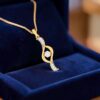 N-114 (8) Classy 0.30 Cts Round Brilliant F/VS1 Diamonds Pendant Necklace 14K Yellow Gold