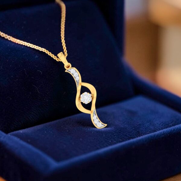 N-114 (8) Classy 0.30 Cts Round Brilliant F/VS1 Diamonds Pendant Necklace 14K Yellow Gold