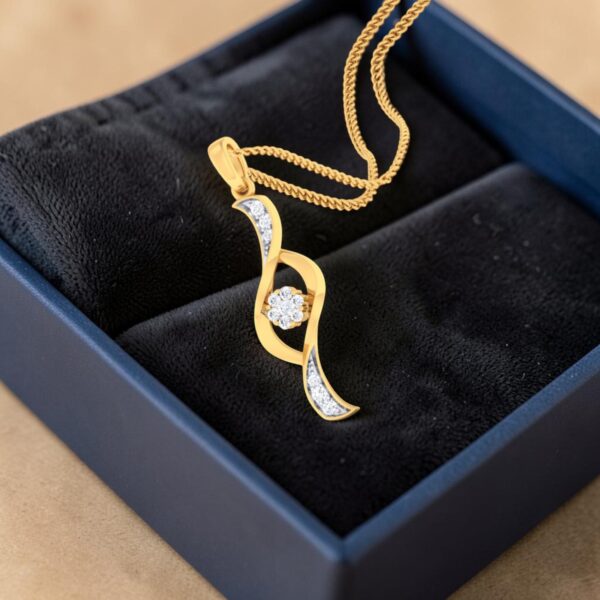 N-114 (9) Classy 0.30 Cts Round Brilliant F/VS1 Diamonds Pendant Necklace 14K Yellow Gold