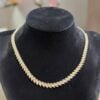 Stunning 3.77 Cts Round Baguette F/VS1 Diamonds Tennis Necklace 14K White Gold