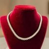 Stunning 3.77 Cts Round Baguette F/VS1 Diamonds Tennis Necklace 14K White Gold