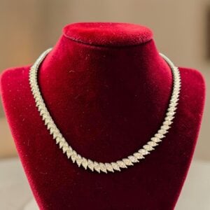 Stunning 3.77 Cts Round Baguette F/VS1 Diamonds Tennis Necklace 14K White Gold