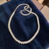 Stunning 3.77 Cts Round Baguette F/VS1 Diamonds Tennis Necklace 14K White Gold
