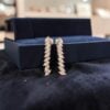 Pavé 1.42 Cts Round Baguette Shape F/VS1 Diamonds Dangle Earrings 14K White Gold