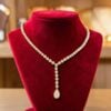 Gorgeous 2.10 ct Round Brilliant F/VS1 Diamonds Y-shape Tennis Necklace 14K Gold