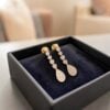 Stunning 1.01 Cts Round Brilliant F/VS1 Diamonds Dangle Earrings 14K Yellow Gold