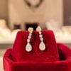 Stunning 1.01 Cts Round Brilliant F/VS1 Diamonds Dangle Earrings 14K Yellow Gold