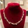 1.46 Cts Round Brilliant F/VS1 Diamonds Floral Tennis Necklace In 14K Rose Gold