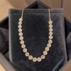 Stunning 1.77 Cts Round Brilliant F/VS1 Diamonds Floral Halo Necklace 14K Gold