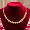 N-457 (31) Beautiful 1.07 Cts Round Brilliant F/VS1 Diamonds Halo Necklace in 14K Rose Gold