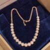 N-457 (32) Beautiful 1.07 Cts Round Brilliant F/VS1 Diamonds Halo Necklace in 14K Rose Gold