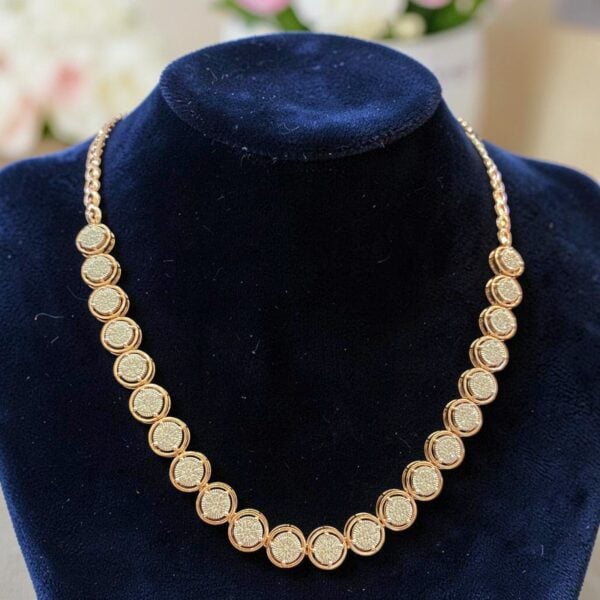 N-457 (33) Beautiful 1.07 Cts Round Brilliant F/VS1 Diamonds Halo Necklace in 14K Rose Gold