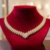 N-465 (22) Classy 3.90 Cts Round Brilliant F/VS1 Diamonds Illusion Necklace 14K Yellow Gold