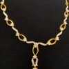N-466 (6) Pave 2.60 Cts Round Brilliant Cut Natural Diamonds Necklace In 750 Fine 18K Gold
