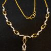N-466 (8) Pave 2.60 Cts Round Brilliant Cut Natural Diamonds Necklace In 750 Fine 18K Gold
