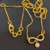 Pave 0.21 Cts Round Brilliant Cut Natural Diamonds Infinity Necklace 14K Gold